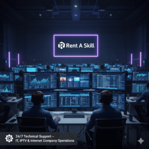 Professional dispatch operators monitoring operations on multiple screens